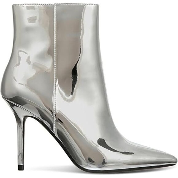 INC Womens Patent Pointed Toe Booties - Picture 2 of 3